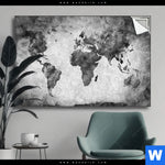 Spannbild Weltkarte Grautoene Querformat Produktvorschau mit dem Bild Weltkarte Grautöne im Format Querformat.