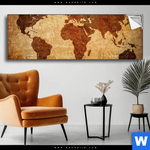 Spannbild Weltkarte Rostoptik Panorama Produktvorschau mit dem Bild Weltkarte Rostoptik im Format Panorama.