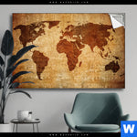 Spannbild Weltkarte Rostoptik Querformat Produktvorschau mit dem Bild Weltkarte Rostoptik im Format Querformat.
