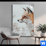 Spannbild Winterstille Der Fuchs Hochformat Produktvorschau mit dem Bild Winterstille - Der Fuchs im Format Hochformat.