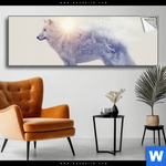 Spannbild Wolf Wald No 1 Panorama Produktvorschau mit dem Bild Wolf & Wald No.1 im Format Panorama.