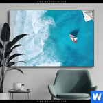 Spannbild Yacht Im Meer Querformat Produktvorschau mit dem Bild Yacht im Meer im Format Querformat.