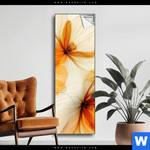 Spannbild Zarte Blueten In Orange Schmal Produktvorschau mit dem Bild Zarte Blüten in Orange im Format Schmal.