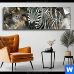 Spannbild Zebra Eleganz In Streifen Panorama Produktvorschau mit dem Bild Zebra - Eleganz in Streifen im Format Panorama.