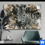 Spannbild Zebra Eleganz In Streifen Querformat Produktvorschau mit dem Bild Zebra - Eleganz in Streifen im Format Querformat.