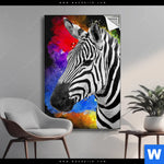 Spannbild Zebra Pop Art No 1 Hochformat Produktvorschau mit dem Bild Zebra Pop Art No.1 im Format Hochformat.