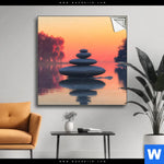 Spannbild Zen Steine Sonnenuntergang Quadrat Produktvorschau mit dem Bild Zen Steine & Sonnenuntergang im Format Quadrat.