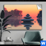 Spannbild Zen Steine Sonnenuntergang Querformat Produktvorschau mit dem Bild Zen Steine & Sonnenuntergang im Format Querformat.
