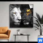Spannbild Zwei Loewen Schwarz Weiss Quadrat Produktvorschau mit dem Bild Zwei Löwen Schwarz & Weiß im Format Quadrat.