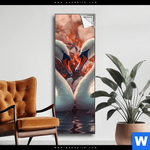 Spannbild Zwei Schwaene Im Wasser Schmal Produktvorschau mit dem Bild Zwei Schwäne im Wasser im Format Schmal.