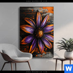 Wechselmotiv Abstrakte Blume In Orange Lila Hochformat Produktvorschau mit dem Bild Abstrakte Blume in Orange & Lila im Format Hochformat.