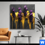 Wechselmotiv Abstrakte Lavendel Kunst Quadrat Produktvorschau mit dem Bild Abstrakte Lavendel-Kunst im Format Quadrat.