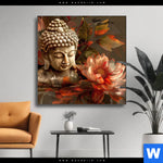 Wechselmotiv Abstrakter Buddha Blumen Quadrat Produktvorschau mit dem Bild Abstrakter Buddha & Blumen im Format Quadrat.