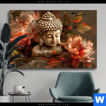 Wechselmotiv Abstrakter Buddha Blumen Querformat Produktvorschau mit dem Bild Abstrakter Buddha & Blumen im Format Querformat.