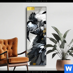 Wechselmotiv Abstrakter Papagei Mit Gold Schmal Produktvorschau mit dem Bild Abstrakter Papagei mit Gold im Format Schmal.