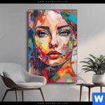 Wechselmotiv Abstraktes Frauenportraet Aurora Hochformat Produktvorschau mit dem Bild Abstraktes Frauenporträt Aurora im Format Hochformat.