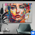 Wechselmotiv Abstraktes Frauenportraet Aurora Querformat Produktvorschau mit dem Bild Abstraktes Frauenporträt Aurora im Format Querformat.