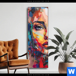 Wechselmotiv Abstraktes Frauenportraet Aurora Schmal Produktvorschau mit dem Bild Abstraktes Frauenporträt Aurora im Format Schmal.