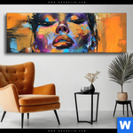 Wechselmotiv Abstraktes Frauenportraet Dilara Panorama Produktvorschau mit dem Bild Abstraktes Frauenporträt Dilara im Format Panorama.