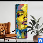 Wechselmotiv Abstraktes Frauenportraet Gloria Schmal Produktvorschau mit dem Bild Abstraktes Frauenporträt Gloria im Format Schmal.
