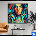 Wechselmotiv Abstraktes Frauenportraet Hydra Quadrat Produktvorschau mit dem Bild Abstraktes Frauenporträt Hydra im Format Quadrat.