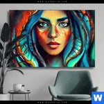 Wechselmotiv Abstraktes Frauenportraet Hydra Querformat Produktvorschau mit dem Bild Abstraktes Frauenporträt Hydra im Format Querformat.