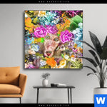 Wechselmotiv Aeffchen Blumen Quadrat Produktvorschau mit dem Bild Äffchen & Blumen im Format Quadrat.