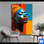 Wechselmotiv Afrikanische Frau Mit Turban Hochformat Produktvorschau mit dem Bild Afrikanische Frau mit Turban im Format Hochformat.