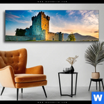 Wechselmotiv Alte Burg Mit See Panorama Produktvorschau mit dem Bild Alte Burg mit See im Format Panorama.