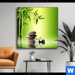 Wechselmotiv Bambus Steine Quadrat Produktvorschau mit dem Bild Bambus & Steine im Format Quadrat.