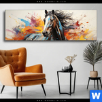 Wechselmotiv Bella Abstraktes Pferdeportraet Panorama Produktvorschau mit dem Bild Bella - Abstraktes Pferdeporträt im Format Panorama.