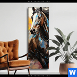 Wechselmotiv Bella Abstraktes Pferdeportraet Schmal Produktvorschau mit dem Bild Bella - Abstraktes Pferdeporträt im Format Schmal.