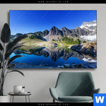 Wechselmotiv Bergsee In Amerika Querformat Produktvorschau mit dem Bild Bergsee in Amerika im Format Querformat.