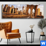 Wechselmotiv Beruehmte Brooklyn Bridge Panorama Produktvorschau mit dem Bild Berühmte Brooklyn Bridge im Format Panorama.