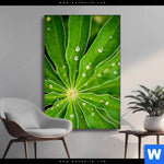 Wechselmotiv Blatt Mit Wassertropfen Hochformat Produktvorschau mit dem Bild Blatt mit Wassertropfen im Format Hochformat.