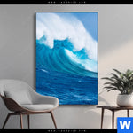 Wechselmotiv Blaue Welle Im Meer Hochformat Produktvorschau mit dem Bild Blaue Welle im Meer im Format Hochformat.