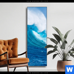 Wechselmotiv Blaue Welle Im Meer Schmal Produktvorschau mit dem Bild Blaue Welle im Meer im Format Schmal.