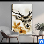 Wechselmotiv Bluetenpracht Trifft Geweih Hochformat Produktvorschau mit dem Bild Blütenpracht trifft Geweih im Format Hochformat.