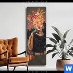 Wechselmotiv Blumenportrait Einer Frau Schmal Produktvorschau mit dem Bild Blumenportrait einer Frau im Format Schmal.