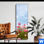 Wechselmotiv Blumenwiese Bei Strahlend Blauem Himmel Schmal Produktvorschau mit dem Bild Blumenwiese bei strahlend blauem Himmel im Format Schmal.