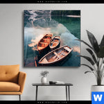 Wechselmotiv Boote Im Bergsee Quadrat Produktvorschau mit dem Bild Boote im Bergsee im Format Quadrat.