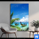 Wechselmotiv Boote Im Tropischen Meer Hochformat Produktvorschau mit dem Bild Boote im tropischen Meer im Format Hochformat.