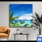 Wechselmotiv Boote Im Tropischen Meer Quadrat Produktvorschau mit dem Bild Boote im tropischen Meer im Format Quadrat.