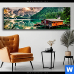 Wechselmotiv Bootshuette Panorama Produktvorschau mit dem Bild Bootshütte im Format Panorama.