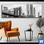 Wechselmotiv Brooklyn Bridge Schwarzweiss Panorama Produktvorschau mit dem Bild Brooklyn Bridge Schwarzweiß im Format Panorama.