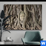 Wechselmotiv Buddha In Baumwurzeln Querformat Produktvorschau mit dem Bild Buddha in Baumwurzeln im Format Querformat.