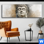 Wechselmotiv Buddha In Frieden Panorama Produktvorschau mit dem Bild Buddha in Frieden im Format Panorama.