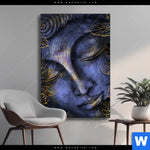 Wechselmotiv Buddha In Gold Blau Hochformat Produktvorschau mit dem Bild Buddha in Gold & Blau im Format Hochformat.