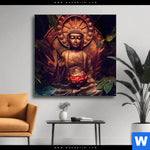 Wechselmotiv Buddha Lotusbluete Quadrat Produktvorschau mit dem Bild Buddha & Lotusblüte im Format Quadrat.