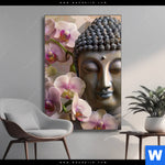 Wechselmotiv Buddha Orchideen Hochformat Produktvorschau mit dem Bild Buddha & Orchideen im Format Hochformat.